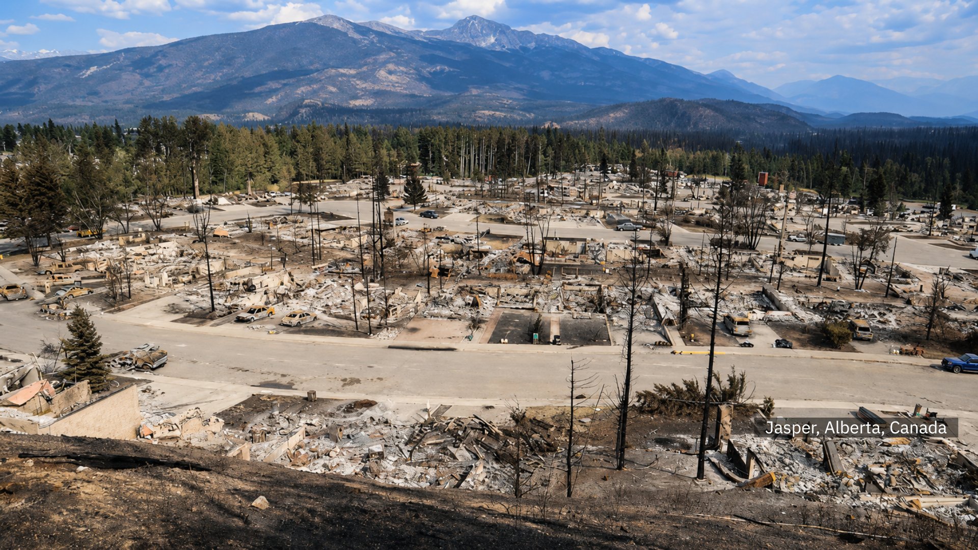 Wildfire devastation aftermath